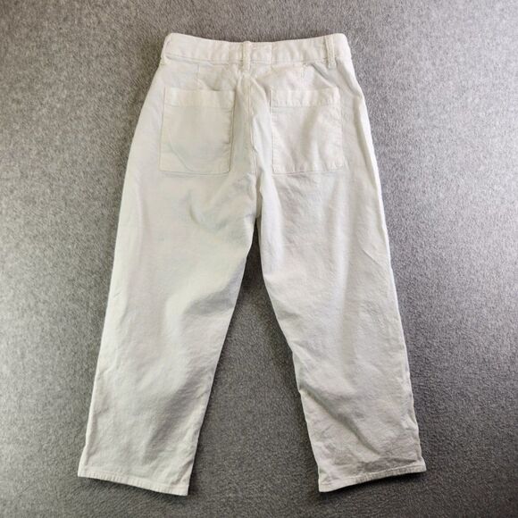 Frank Eileen Pants Womens 2 White Kinsale Cropped Ankle Linen Blend Stretch - Picture 14 of 15